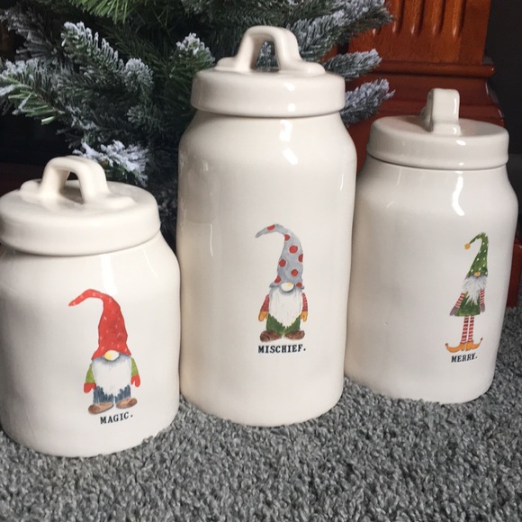 Rae Dunn gnome Canister set